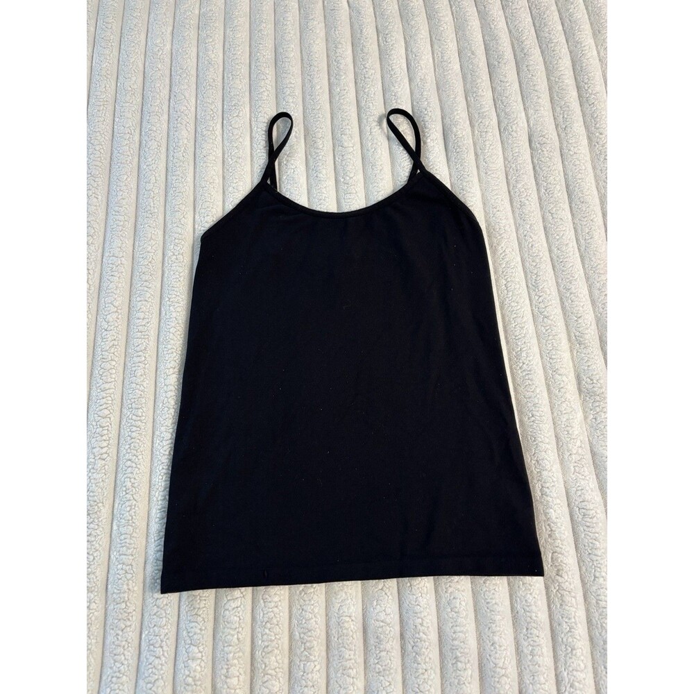 Vintage Sisley Spaghetti Strap Tank Top Womens One Size Black Stretch Grunge